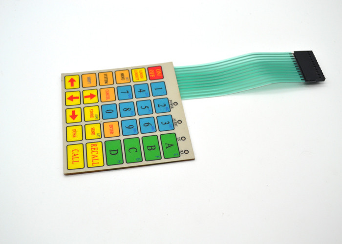 Flat / Embossed Tactile Membrane Keypad , Push Button Membrane Switch