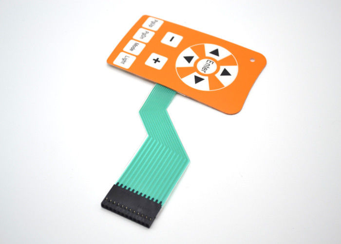 PET / PC Material Embossed Metal Dome Membrane Switch Orange Color Printing