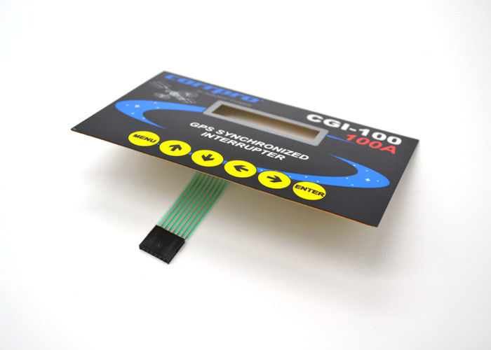 Light Weight Metal Dome Flat Membrane Switch 5 Colors Printing On Surface Overlay